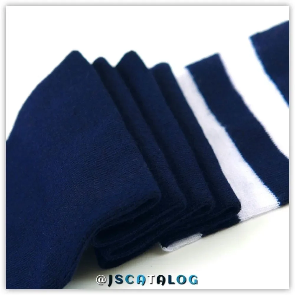 Cotton ThighHighs Navy w/3 Cross Bars Socks